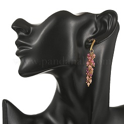 304 Stainless Steel with Natural Mixed Gemstone Stud Earrings&nbsp;EJEW-JE07520-02