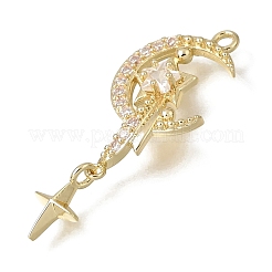 Brass Micro Pave Clear Cubic Zirconia Pendants&nbsp;CU-CBAC809-04G