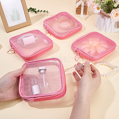 4Pcs Nylon Mesh and Polyester Fiber Cosmetic Zipper Storage Clutch Bags&nbsp;ABAG-CN0001-57A