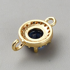 Light Gold Plated Brass Pave Cubic Zirconia Connector Charms&nbsp;KK-CJC0001-41KCG-02