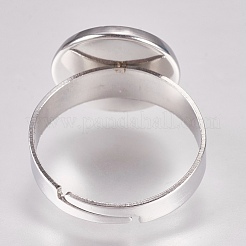 Tarnish Resistant 304 Stainless Steel Pad Ring Settings&nbsp;X-STAS-G173-19P-12mm