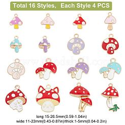 64Pcs 16 Styles Autumn Theme Alloy Enamel Charms&nbsp;ENAM-HY0003-08