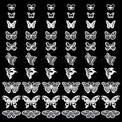 60Pcs 10 Styles Polyester Lace Butterfly Ornament Accessories&nbsp;FIND-FG0005-16
