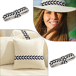 3Skeins Polyester Leaf Jacquard Ribbons&nbsp;SRIB-CY0001-20C