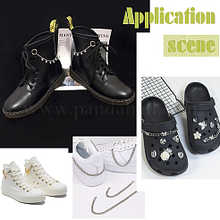Flower Alloy Clear Cubic Zirconia Charm Shoe Decoration Chain&nbsp;FIND-AB00019-02