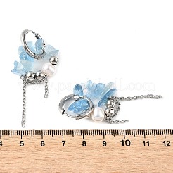 Natural Aquamarine Chips Drop Earrings&nbsp;EJEW-TA00817-03