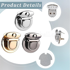 12Pcs 3 Colors Alloy Bag Tuck Lock Clasps&nbsp;FIND-CP0003-76