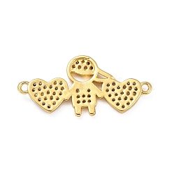 Brass Micro Pave Clear Cubic Zirconia Links Connectors&nbsp;ZIRC-A021-65G