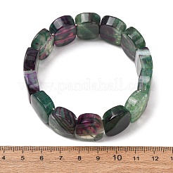 Oval Natural Dragon Veins Agate(Dyed & Heated) Beaded Stretch Bracelets for Women Men&nbsp;GG-CBA9ACE-A14