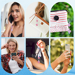 9Pcs 3 Colors Acrylic Mobile Straps&nbsp;HJEW-GO00075