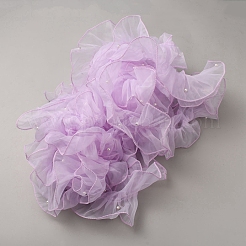5 Yards Organza Pleated Lace Ribbon with Imitation Pearl&nbsp;OCOR-WH20027-03A