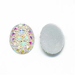 Resin Cabochons&nbsp;CRES-Q194-18x25-10AB