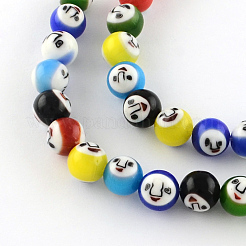Round Handmade Lampwork Bead Strands&nbsp;LAMP-S169-03