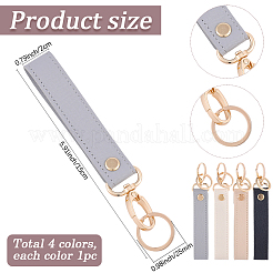 4Pcs 4 Colors Leather Keychains&nbsp;KEYC-SC0001-99