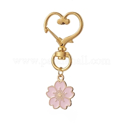 4Pcs Sakura Flower & Cat Alloy Enamel Keychains&nbsp;KEYC-JKC00456