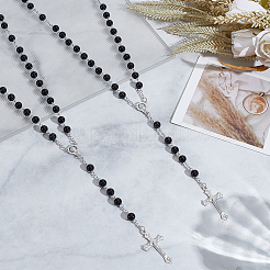 2Pcs Plastic Imitation Pearl Rosary Bead Necklaces for Easter&nbsp;NJEW-GO0001-09