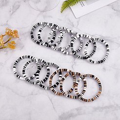 Handmade Polymer Clay Heishi Surfer Stretch Bracelets Set&nbsp;BJEW-SW00099-07