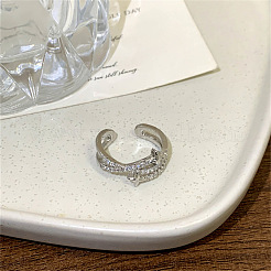 Star Alloy with Crystal Rhinestone Cuff Rings for Women&nbsp;FS-WGA0E1B-01