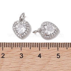 Valentine's Day Brass Micro Pave Clear Cubic Zirconia Charms&nbsp;KK-K360-23P
