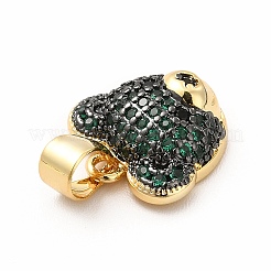 Rack Plating Brass Micro Pave Cubic Zirconia Charms&nbsp;KK-G456-23G