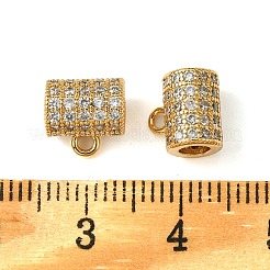 Brass Brass Micro Pave Cubic Zirconia Tube Bails&nbsp;KK-M277-09E-G