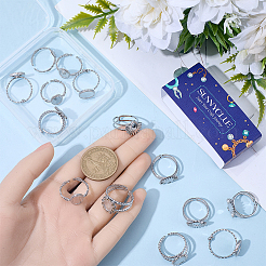 16Pcs 4 Styles 304 Stainless Steel Ovsl Cuff Ring Components&nbsp;RJEW-SC0001-38