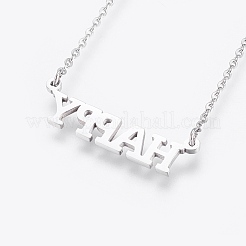 Non-Tarnish 304 Stainless Steel Pendant Necklaces&nbsp;NJEW-P224-03P