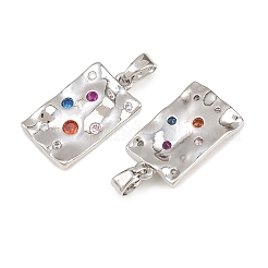 Brass Micro Pave Cubic Zirconia Pendants&nbsp;KK-D223-02P