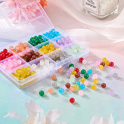 360Pcs 12 Style Imitation Jade Glass Beads Strands&nbsp;DGLA-CW0001-01