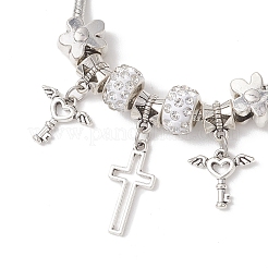 European Style Alloy & Polymer Clay Rhinestone Charm Bracelets&nbsp;BJEW-JB13262