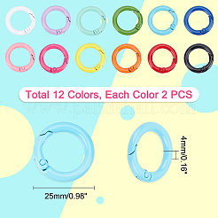 24Pcs 12 Colors Spray Painted Eco-Friendly Alloy Spring Gate Rings&nbsp;FIND-PH0003-35