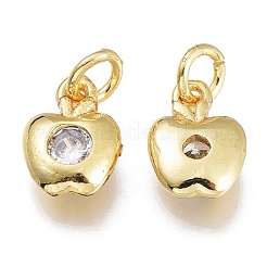 Brass Micro Pave Clear Cubic Zirconia Charms&nbsp;KK-M206-47G