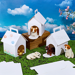 Paper Party Gift Tote Boxes with Window for Pet&nbsp;CON-WH0085-165