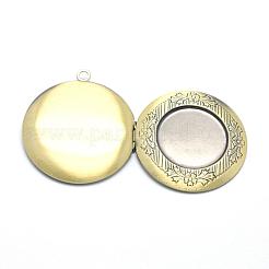Brass Locket Pendants&nbsp;KK-F717-36AB-NR