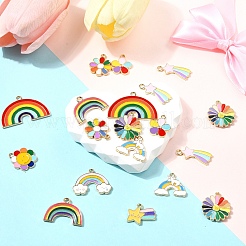 40Pcs 10 Styles Alloy Enamel Pendants&nbsp;ENAM-YW0005-54
