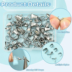 90Pcs 6 Styles 201 & 304 Stainless Steel Snap on Bails&nbsp;STAS-YW0003-28