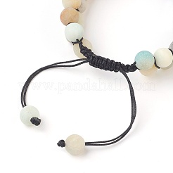 Chakra Natural Flower Amazonite Braided Bead Bracelets&nbsp;BJEW-O164-A08