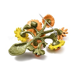 Sunflower Alloy Acrylic Brooches for Backpack Clothes&nbsp;JEWB-M069-03