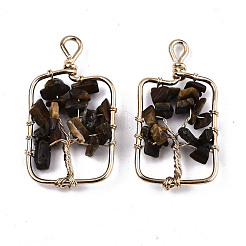 Natural Tiger Eye Pendants&nbsp;G-T131-93