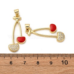 Brass Micro Pave Cubic Zirconia Pendants&nbsp;KK-D390-18G-02