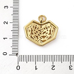 Brass Micro Pave Cubic Zirconia Pendants&nbsp;KK-P308-17G