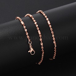 Brass Singapore Chains Necklaces for Women&nbsp;NJEW-D302-38RG