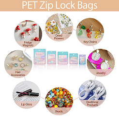 50Pcs 5 Styles Rectangle Glitter Holographic PVC Resealable Packaging Bags&nbsp;ABAG-TA0001-90