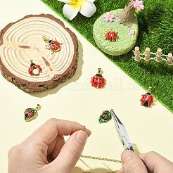 7Pcs 7 Styles Brass Enamel Pendants&nbsp;KK-CJ0003-79