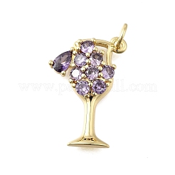 Brass Micro Pave Cubic Zirconia Pendants&nbsp;KK-S523-22G