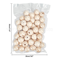 Natural Unfinished Wood Round Beads&nbsp;WOOD-PH0008-91-25mm