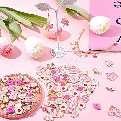 100Pcs 20 Styles Valentine's Day Theme Alloy Enamel Pendants&nbsp;FIND-BM0001-25