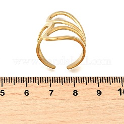 304 Stainless Steel Cuff Rings for Women&nbsp;RJEW-M103-07G
