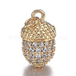 Autumn Theme Brass Micro Clear Cubic Zirconia Pendants&nbsp;ZIRC-F120-081G