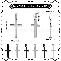 8Pcs 2 Colors 304 Stainless Steel Pendants&nbsp;STAS-SC0009-39